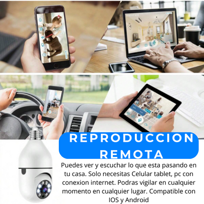 Bomby™ Videovigilancia remota con bombilla & micrófono 👁️